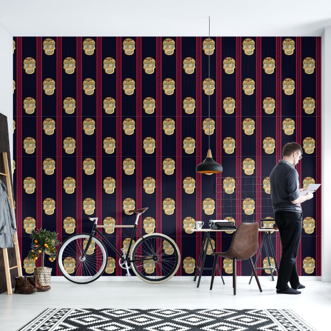 Papel Pintado Día de la Calavera del Azúcar Muerto (Marisma rubi (Sala de estar)