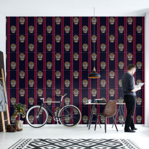 Papel Pintado Día de Muertos Calavera de Azúcar (Corteza Musgosa