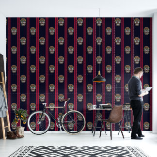 Papel Pintado Día de Muertos Calavera de Azúcar (Corteza Musgosa