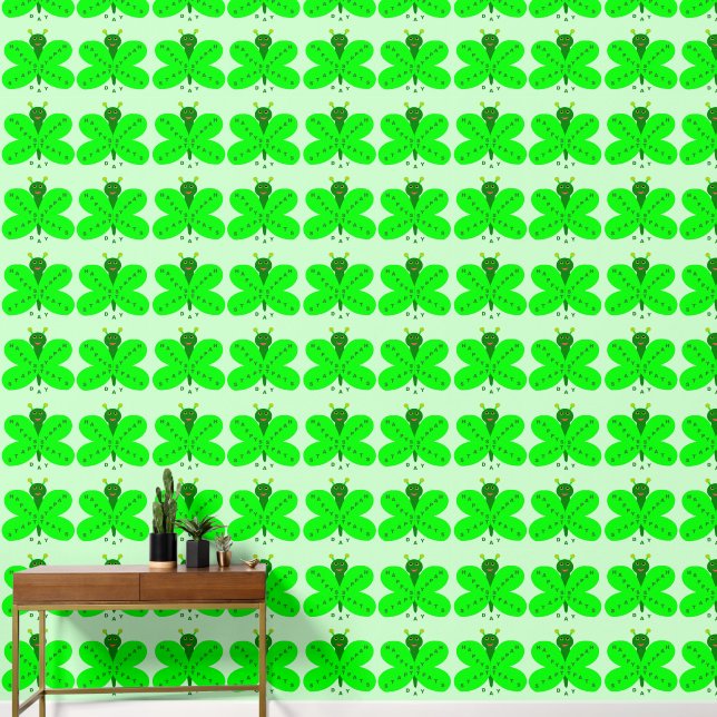 Papel Pintado Día de San Patricio con Mariposa Estampada (Pasillo)