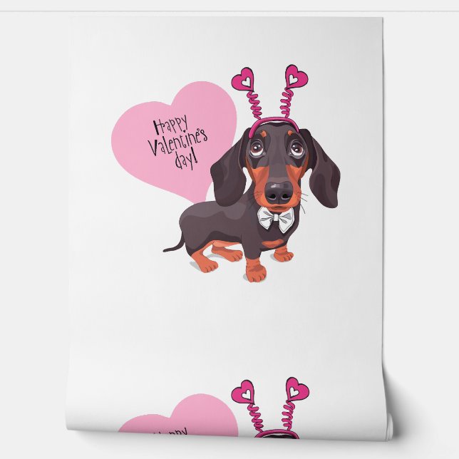 Papel Pintado Día de San Valentín del perro (Desenrollar)