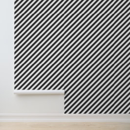 Papel Pintado Diagonal black and white stripes  pattern