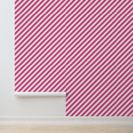 Papel Pintado Diagonal pink and white stripes pattern