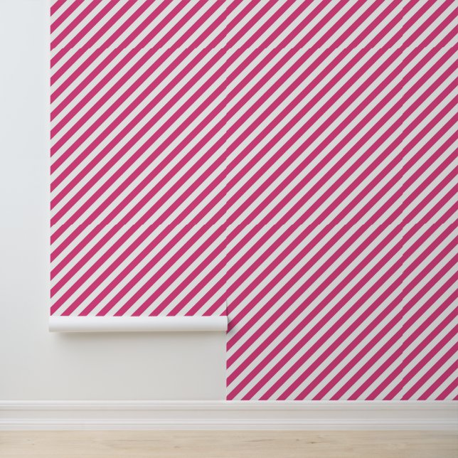Papel Pintado Diagonal pink and white stripes pattern (Solicitud)