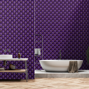 Papel Pintado Diamante dorado tufado morado