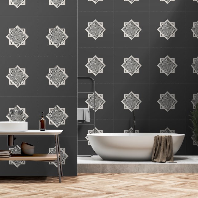 Papel Pintado Diamond Swirl Gray (Baño)