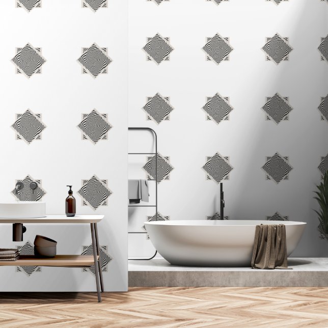 Papel Pintado Diamond Swirl White (Baño)