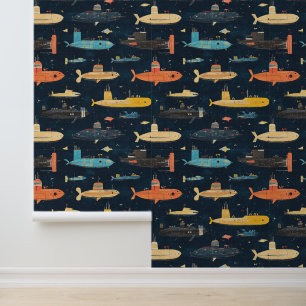 Papel Pintado Dibujo de chaletas submarinas para buques submarin