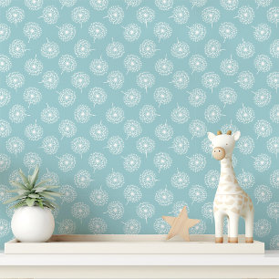 Papel Pintado Diente de León Azul Claro