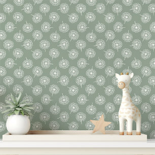 Papel Pintado Diente de León Verde Salvia