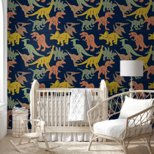 Papel Pintado Dínosaurio azul oscuro niño niño de enfermería Pee