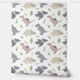 Papel Pintado Dinosaurio Pastel Cute Género Nursera Neutral del 