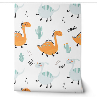 Papel Pintado Dinosaurios Amigables Coloridos y Divertidos para