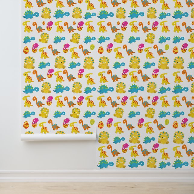 Papel Pintado Dinosaurios Cutos, Patrón De Dinosaurios, Dino Beb (Solicitud)