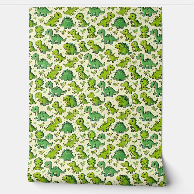 Papel Pintado Dinosaurios de personalizado lindo (Desenrollar)
