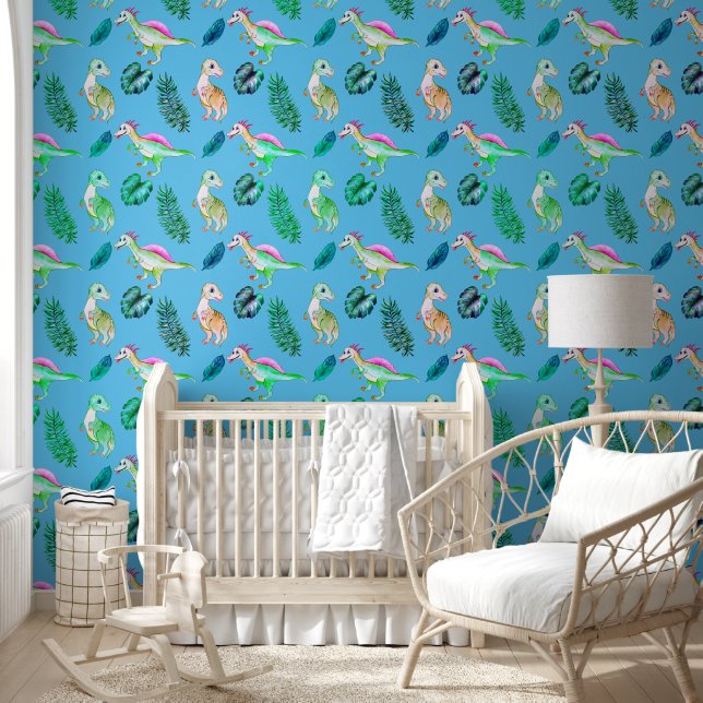 Papel Pintado Dinosaurios y vegetación naturales (Niños)