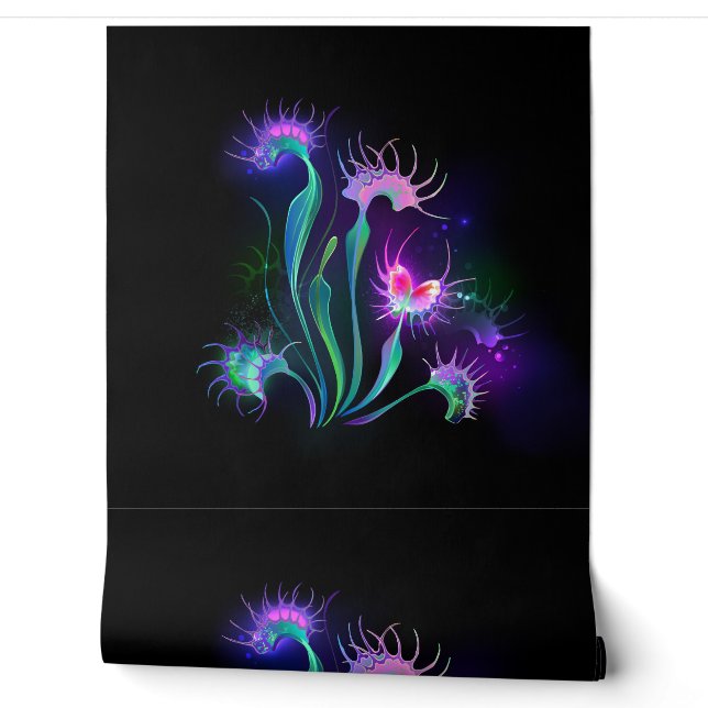 Papel Pintado Dionea atrapamoscas luminosa (Desenrollar)