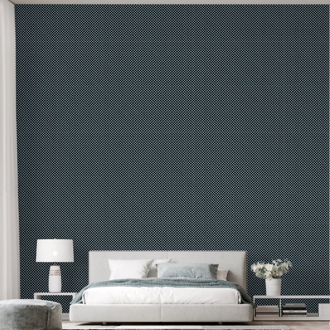 Papel Pintado Diseñador negro azul clásico (Dormitorio)