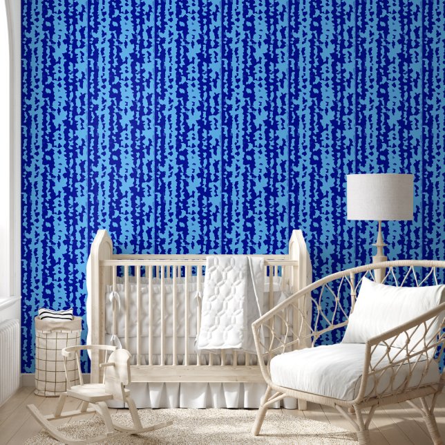 Papel Pintado Diseño abstracto irregular azul cyan (Niños)