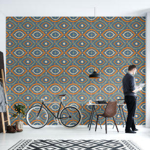 Papel Pintado Diseño abstracto retro al estilo navajo de Ikat.