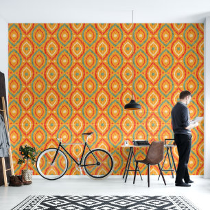 Papel Pintado Diseño abstracto retro al estilo navajo de Ikat.