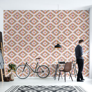 Papel Pintado Diseño abstracto retro en estilo geométrico Ikat.