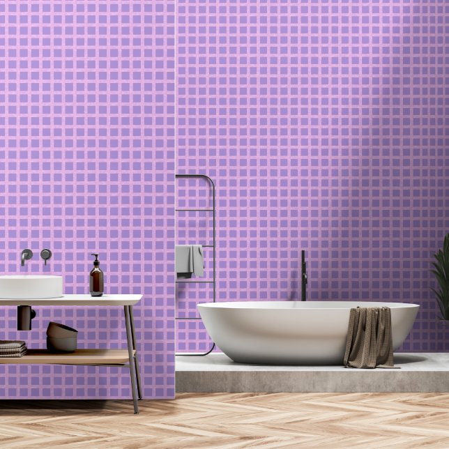 Papel Pintado Diseño abstracto retro en un estilo violeta. (Baño)