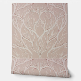 Papel Pintado Diseño de árbol botánico suave – Minimalista N