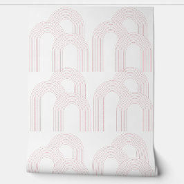 Papel Pintado Diseño de arco simple blanco y rosa