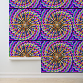 Papel Pintado Diseño de arte de mandala floral colorido moderno