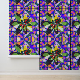 Papel Pintado Diseño de arte de mandala floral cuántico abstract