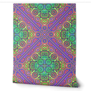 Papel Pintado diseño de baldosas de círculos concéntricos colori