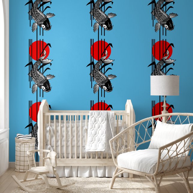 Papel Pintado Diseño de bambú - Nishikigoi - Koi Fish 1 (Niños)