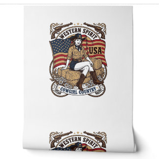 Papel Pintado Diseño de camisa patriótica de vaquera occidental 