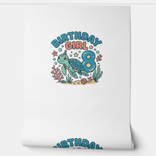 Papel Pintado Diseño de camiseta de cumpleaños Tortuga marina ch