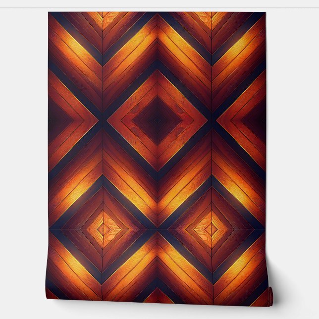 Papel Pintado Diseño de Chevron de madera brillante (Desenrollar)