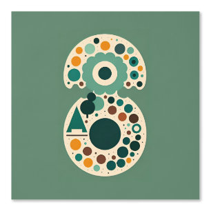 Papel Pintado Diseño de círculos abstractos geométricos retro