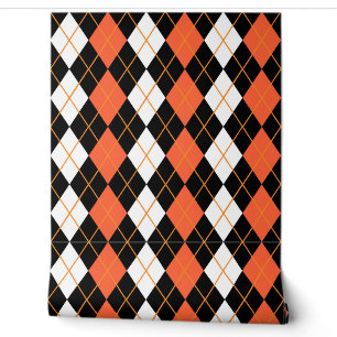Papel Pintado Diseño de diamante de argelia blanco negro naranja