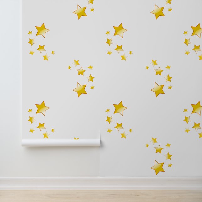 Papel Pintado Diseño de estrellas amarillas de cinco puntos (Solicitud)