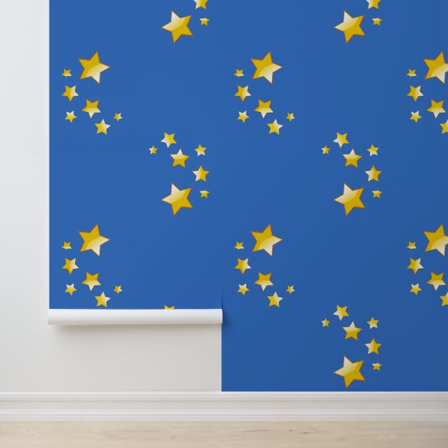Papel Pintado Diseño de estrellas amarillas de cinco puntos (Solicitud)