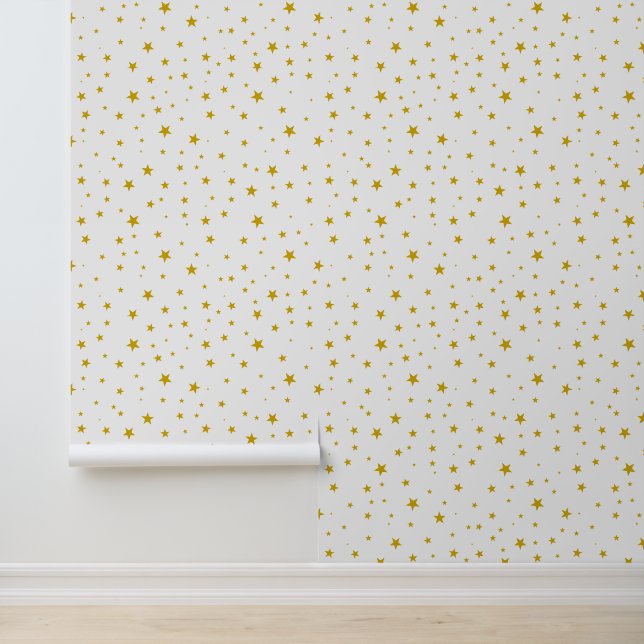 Papel Pintado Diseño de estrellas amarillas de cinco puntos (Solicitud)