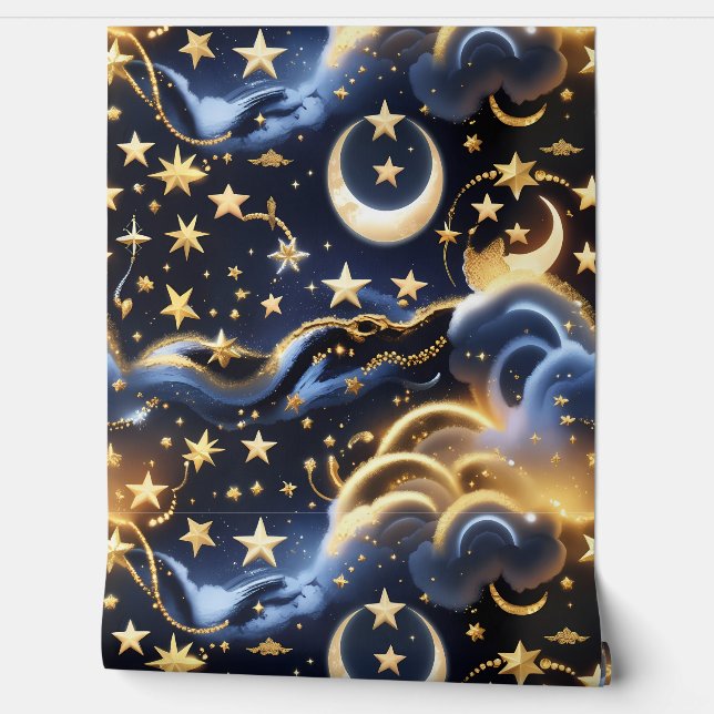 Papel pintado - Diseño de Fases Lunares Celestiale (Desenrollar)
