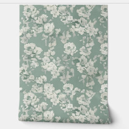 Papel Pintado Diseño de flores verdes modernas