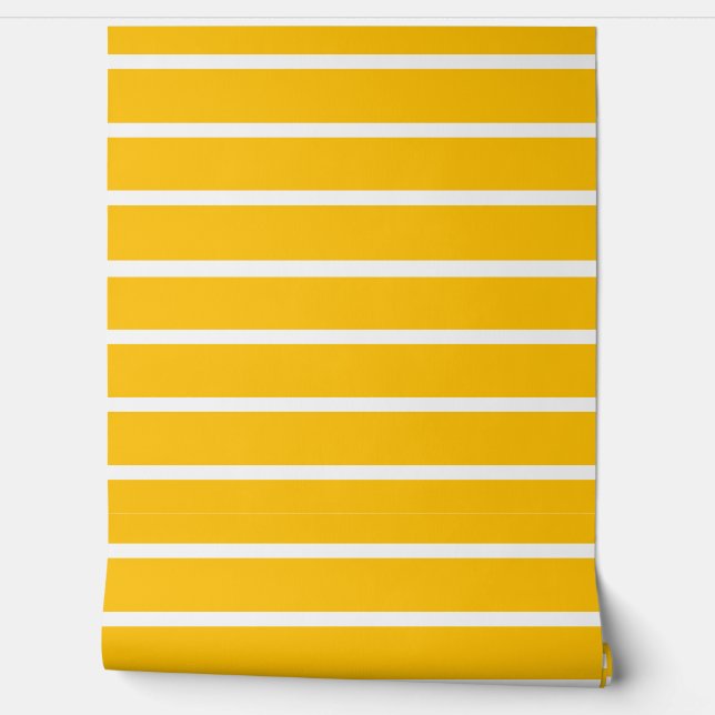Papel Pintado Diseño de franjas amarillas y blancas (Desenrollar)