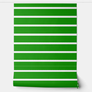 Papel Pintado Diseño de franjas verdes y blancas