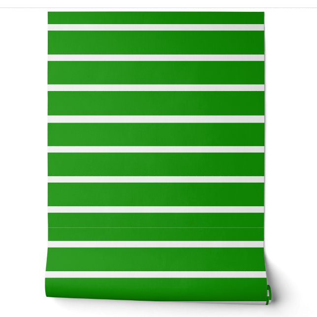 Papel Pintado Diseño de franjas verdes y blancas (Desenrollar)