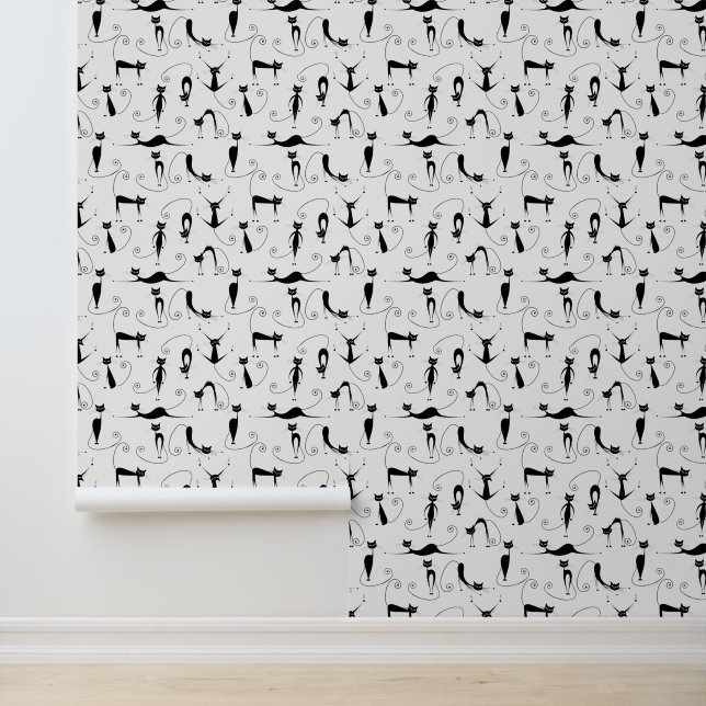 Papel Pintado Diseño de gatos negros (Solicitud)