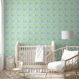 Papel Pintado Diseño de grandes puntos de polka coloridos