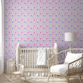 Papel Pintado Diseño de grandes puntos de polka coloridos