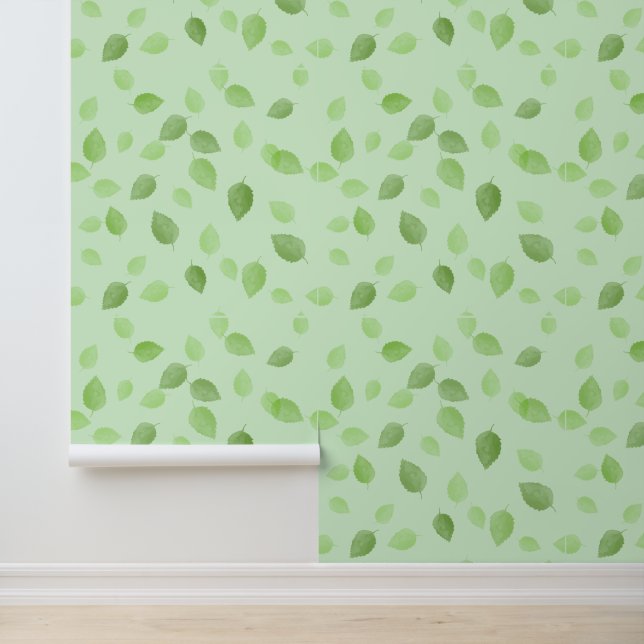 Papel Pintado Diseño de hojas verdes (Solicitud)